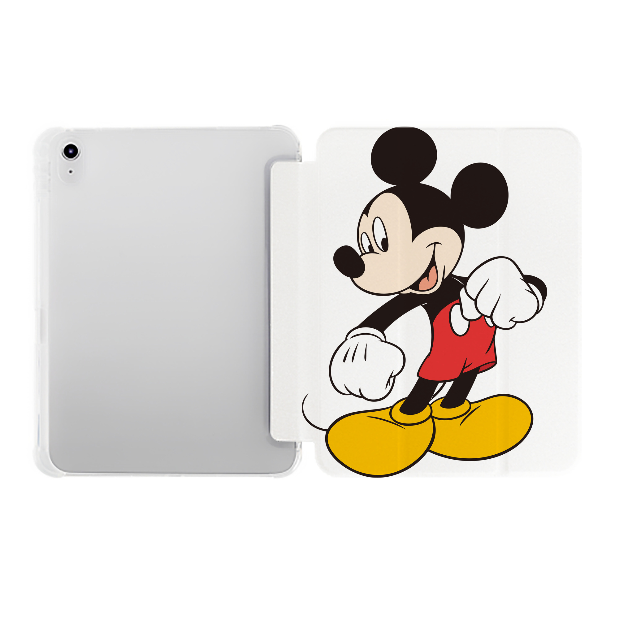 （画像用） ミッキーマウス Mickey Mouse IPad ケース ペン収納付き 三つ折りスタンド PUレザー×シリコン 対応機種9.5/10.5/10.9インチ